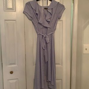 Melonie high low stripe dress